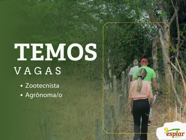 Temos vagas para zootecnista e agr&ocirc;nomo